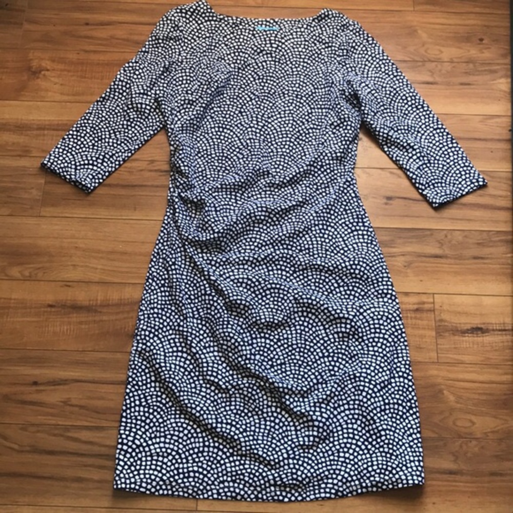 J. McLaughlin Blue and White Midi Dress